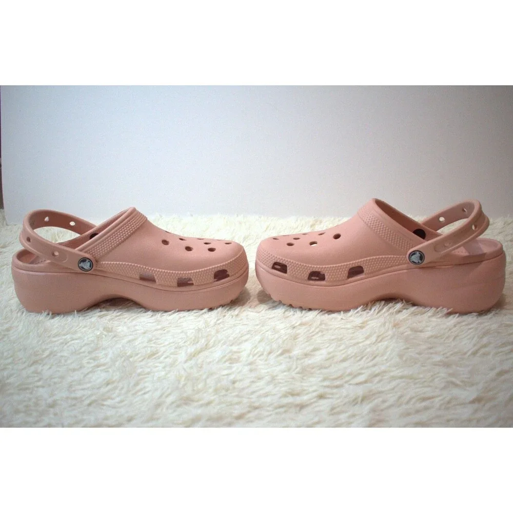 Crocs Platform Comfort Clogs in Blush Pink/Peachy (206750‑6I8) - Women’s Size 9